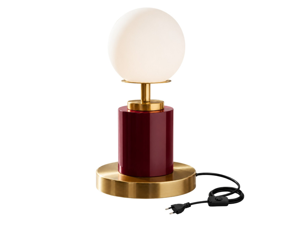"Moira" Metal Table Lamp - 17 x 17 x 34 cm - Red