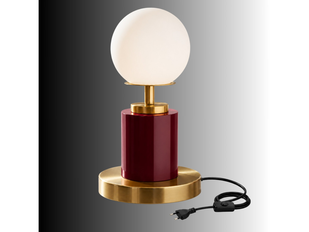 "Moira" Metal Table Lamp - 17 x 17 x 34 cm - Red