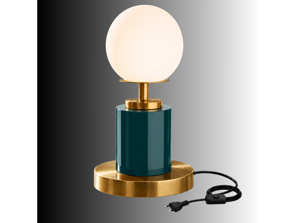 "Moira" Metal Table Lamp - 17 x 17 x 34 cm - Dark Green