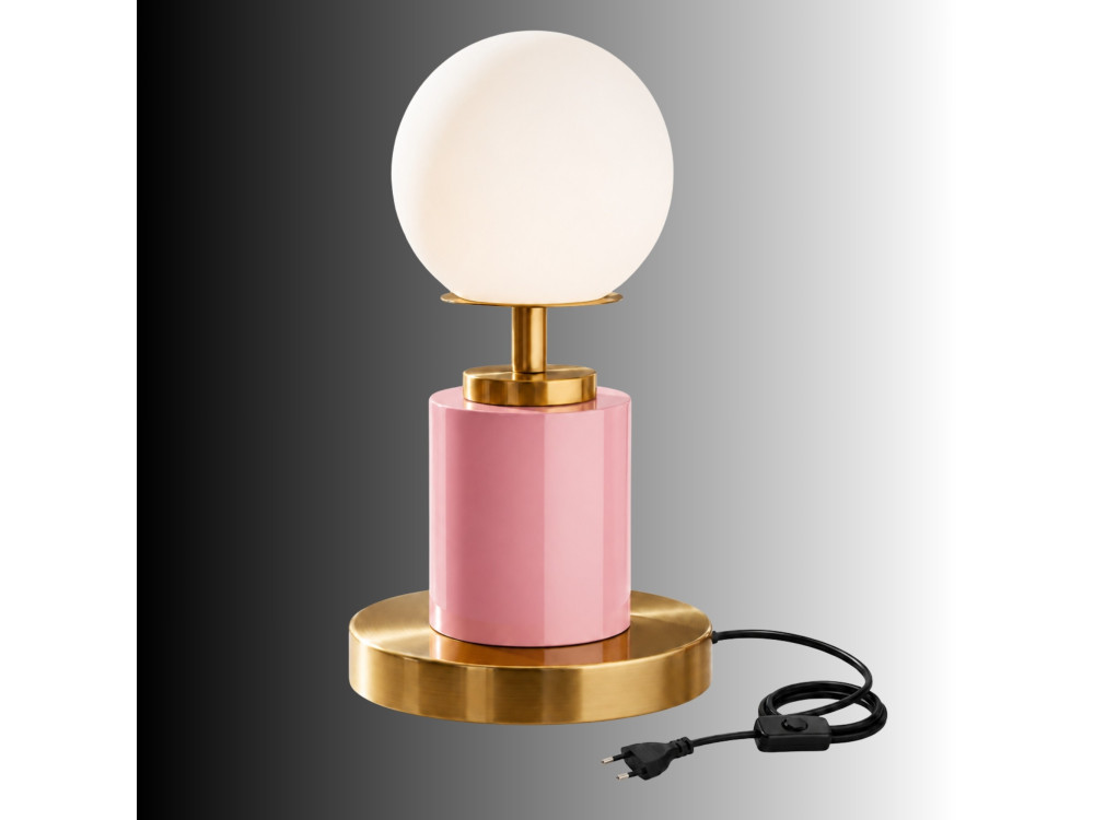 "Moira" Metal Table Lamp - 17 x 17 x 34 cm - Pink