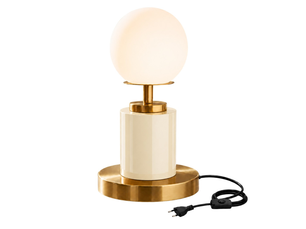 "Moira" Metal Table Lamp - 17 x 17 x 34 cm - Beige