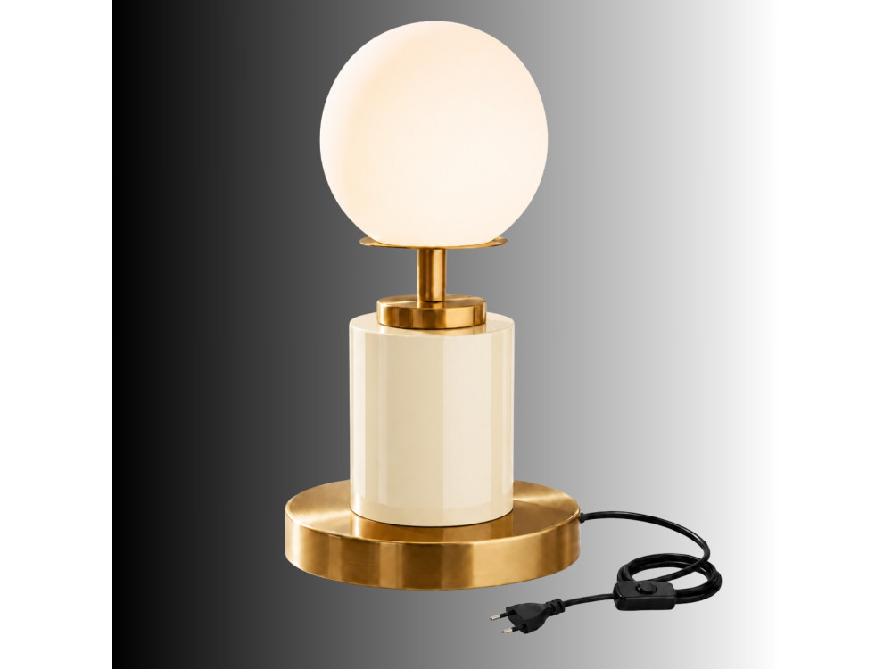 "Moira" Metal Table Lamp - 17 x 17 x 34 cm - Beige