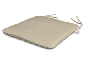 A batch of 2 chair cushions 1'1" x 1'1" coloured Ecru