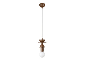"Rotas" Wooden Pendant Lamp - 13 x 13 x 118 cm - Brown