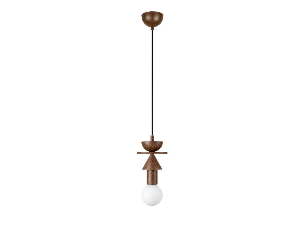 "Rotas" Wooden Pendant Lamp - 13 x 13 x 118 cm - Brown