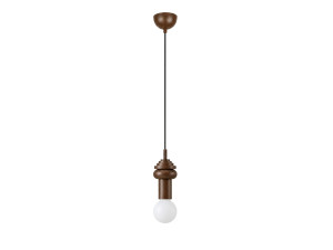 "Rotas" Wooden Pendant Light - 10 x 10 x 113 cm - Brown
