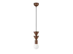 "Rotas" Wooden Pendant Light - 10 x 10 x 115 cm - Brown