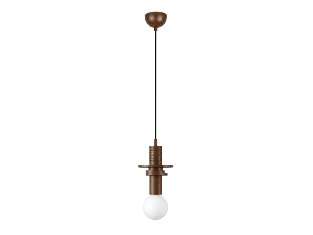 "Rotas" Wooden Pendant Lamp - 13 x 13 x 113 cm - Brown
