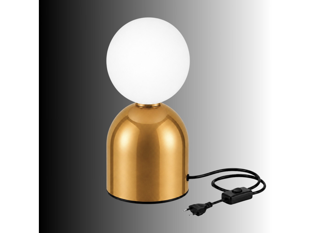 "Pupa" Metal Table Lamp - 14 x 14 x 25 cm - Yellow