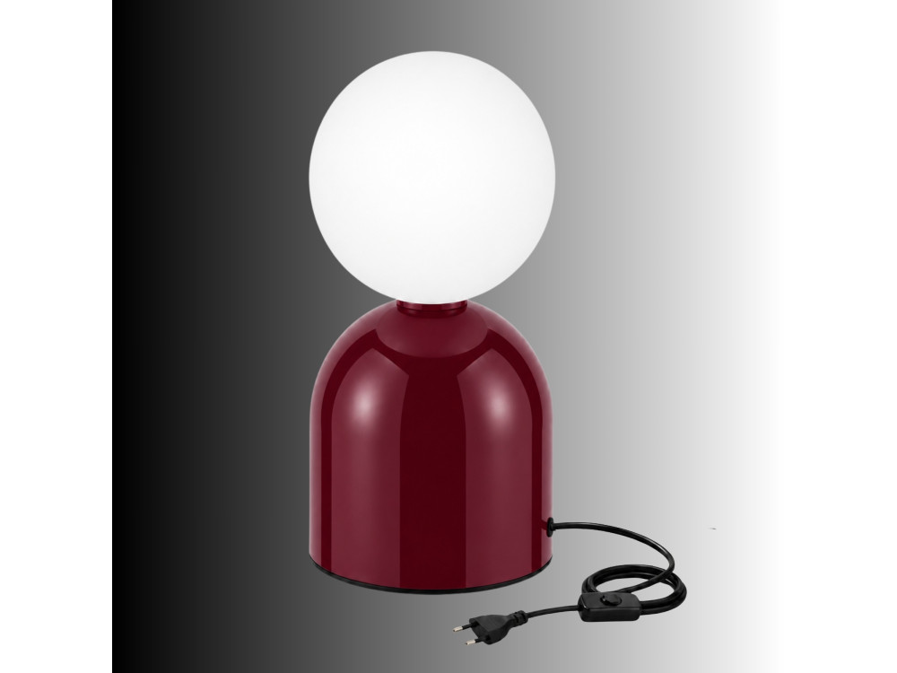 "Pupa" Metal Table Lamp - 14 x 14 x 25 cm - Red