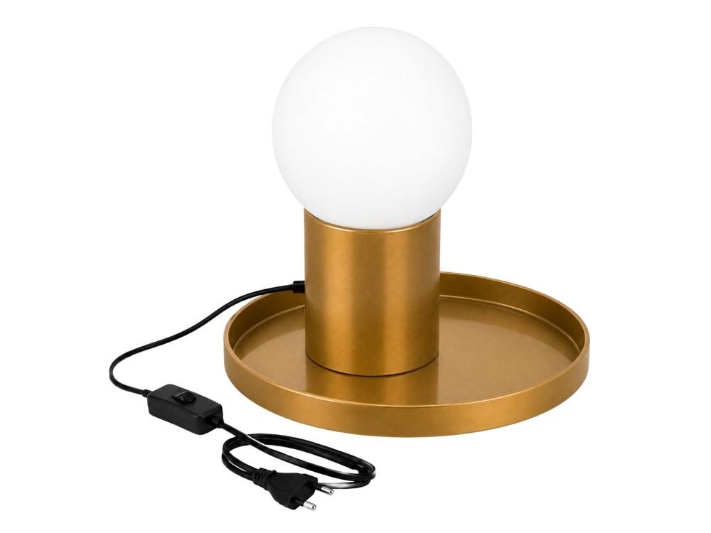 "Tray" Metal Table Lamp - 20 x 20 x 17 cm - Yellow