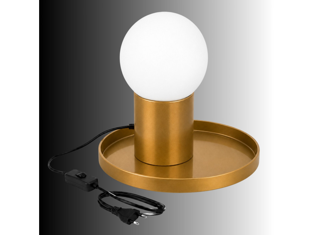 "Tray" Metal Table Lamp - 20 x 20 x 17 cm - Yellow