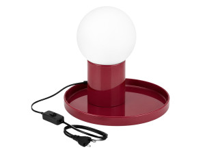 "Tray" Metal Table Lamp - 20 x 20 x 17 cm - Red