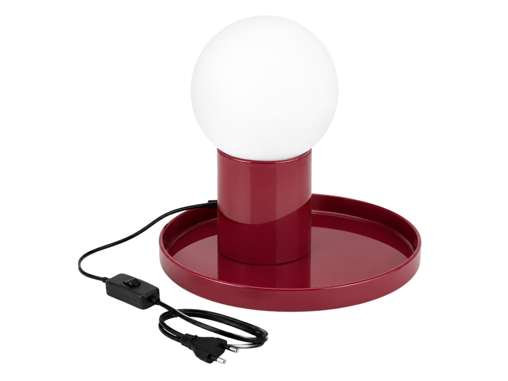 "Tray" Metal Table Lamp - 20 x 20 x 17 cm - Red