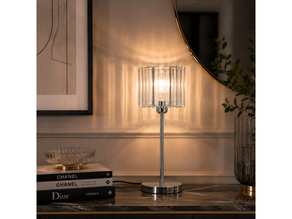 "Yakops" Metal Table Lamp - 17 x 17 x 50 cm - Gray