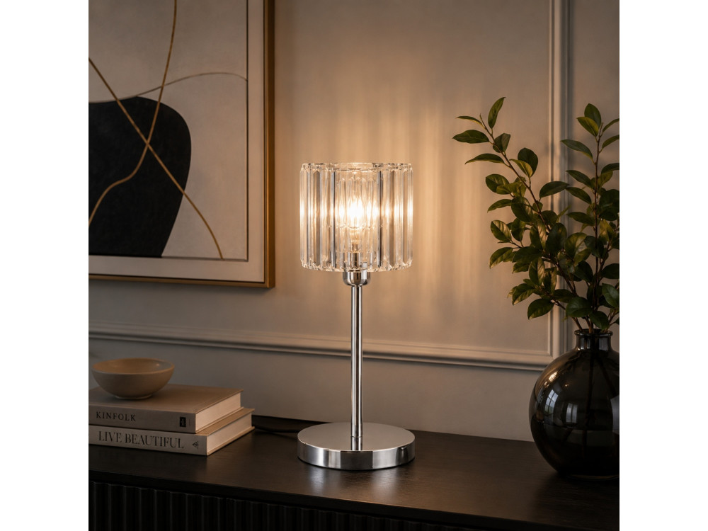 "Yakops" Metal Table Lamp - 17 x 17 x 50 cm - Gray