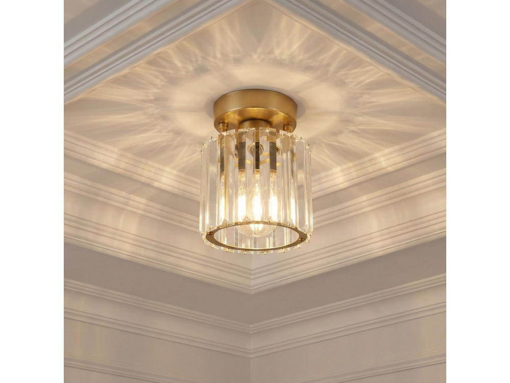 "Yakops" Metal Ceiling Light - Height: 17 cm - Yellow