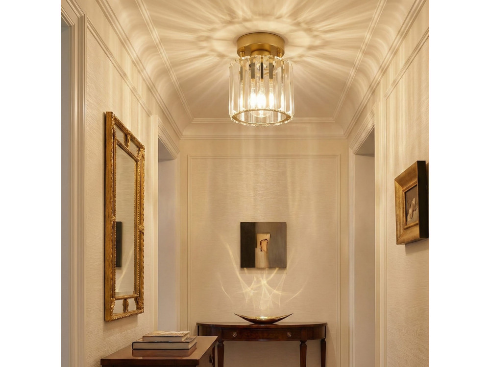 "Yakops" Metal Ceiling Light - Height: 17 cm - Yellow