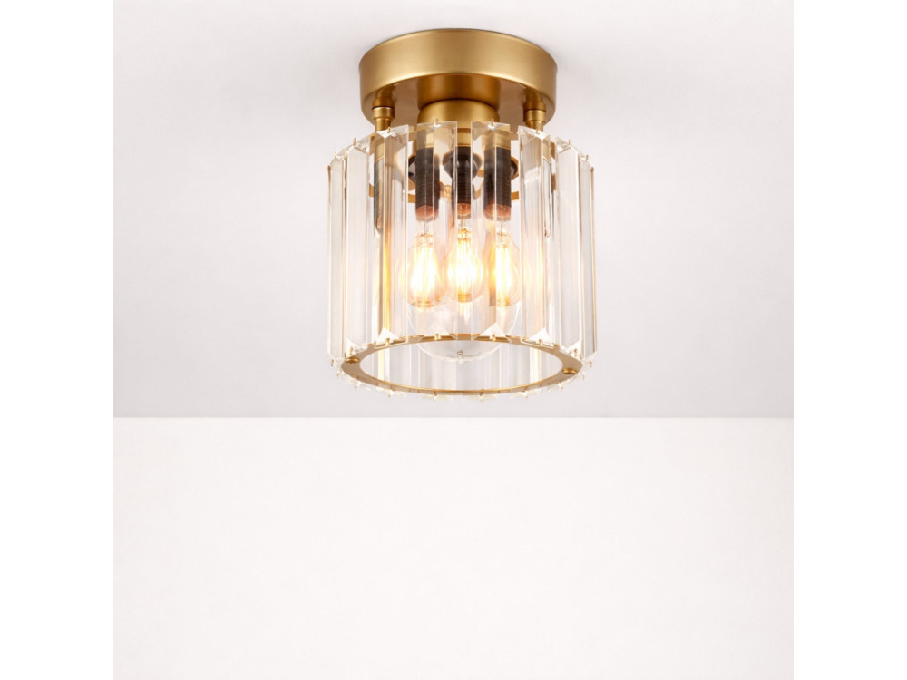 "Yakops" Metal Ceiling Light - Height: 17 cm - Yellow