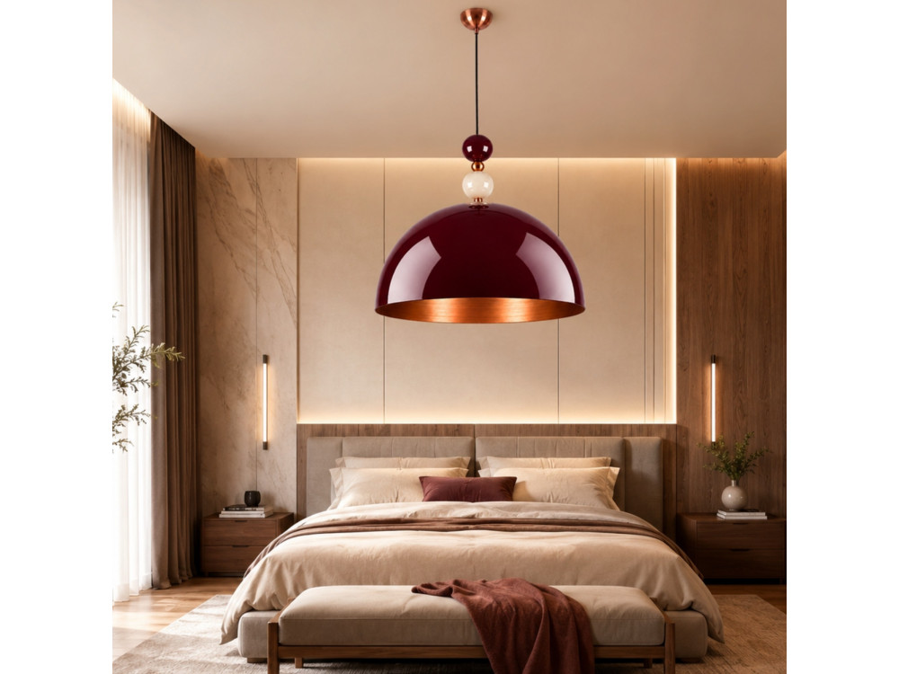 "Bubble" Metal Pendant Light - 60 x 60 cm - Bordeaux