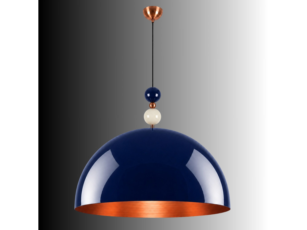 "Bubble" Metal Pendant Light - 60 x 60 cm - Navy Blue
