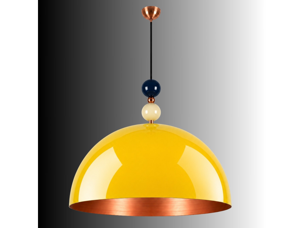 "Bubble" Metal Pendant Light - 60 x 60 cm - Yellow