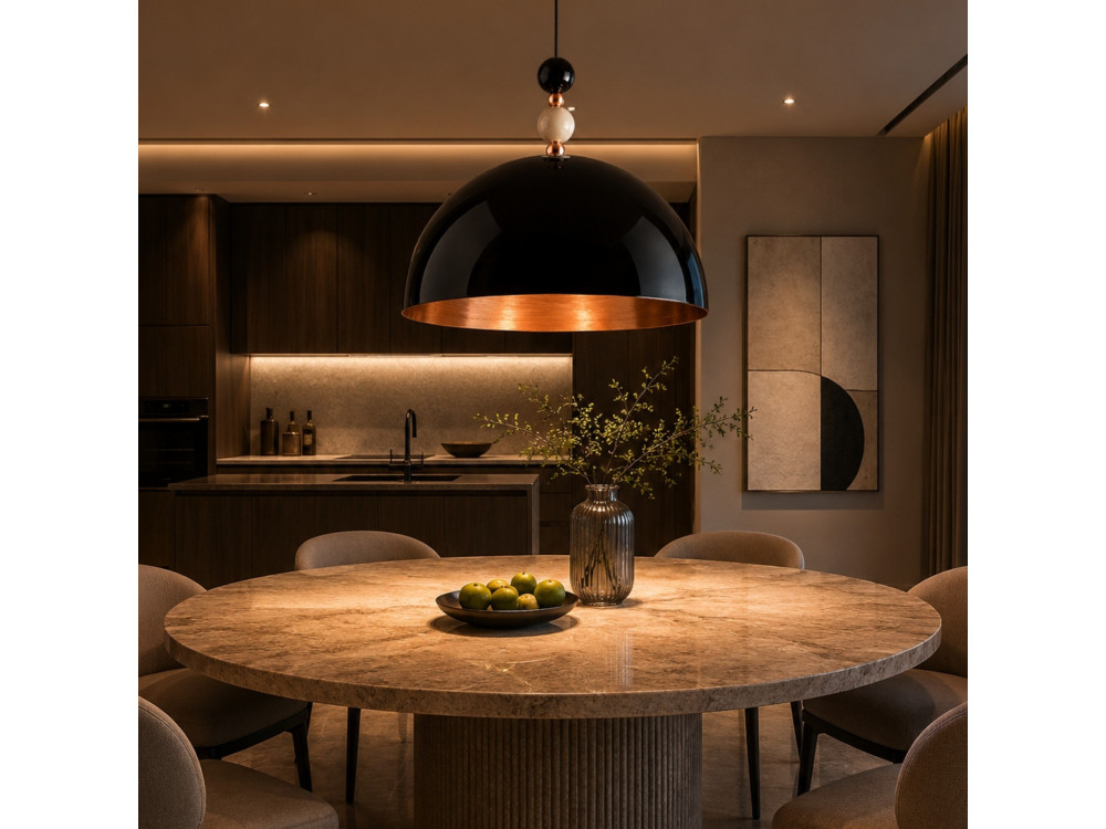 "Bubble" Metal Pendant Light - 60 x 60 cm - Black