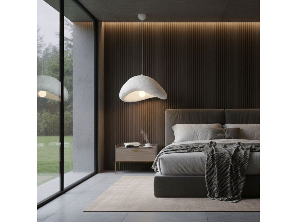 "Luna" Metal Pendant Light - 42 x 37 x 120 cm - White