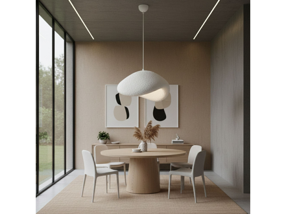 "Luna" Metal Pendant Light - 42 x 37 x 120 cm - White