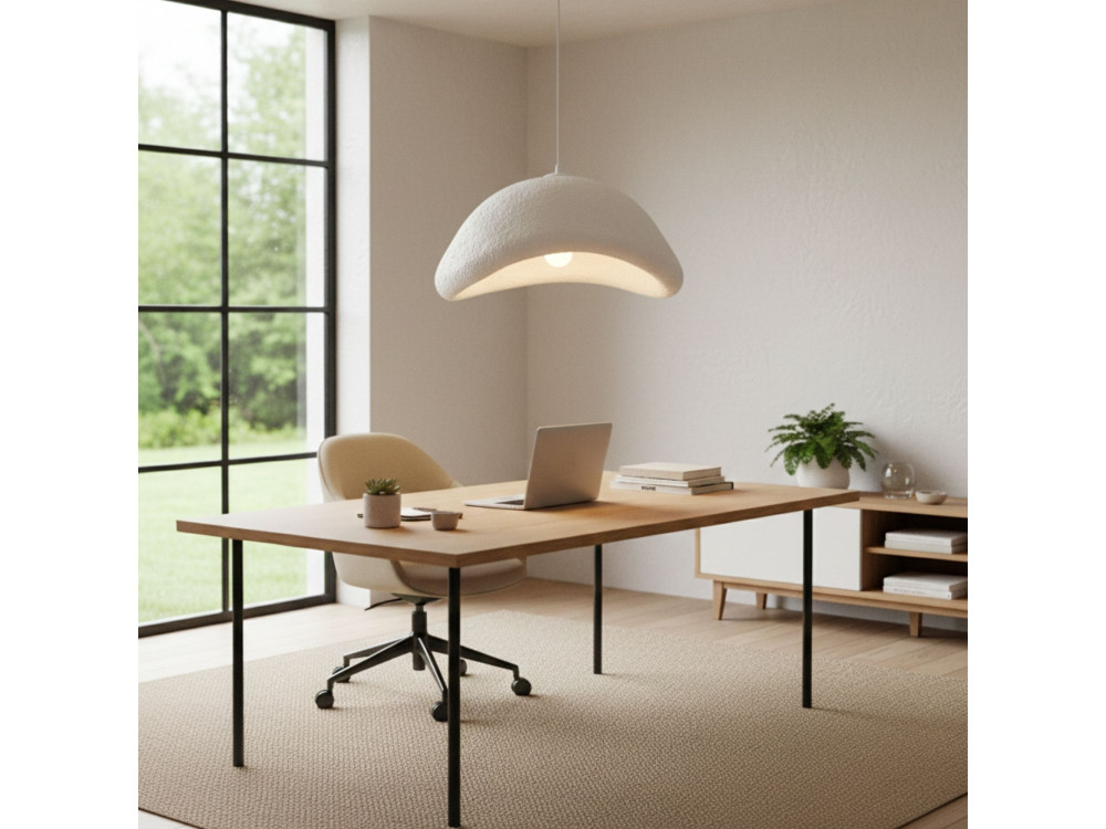 "Luna" Metal Pendant Light - 52 x 40 x 120 cm - White