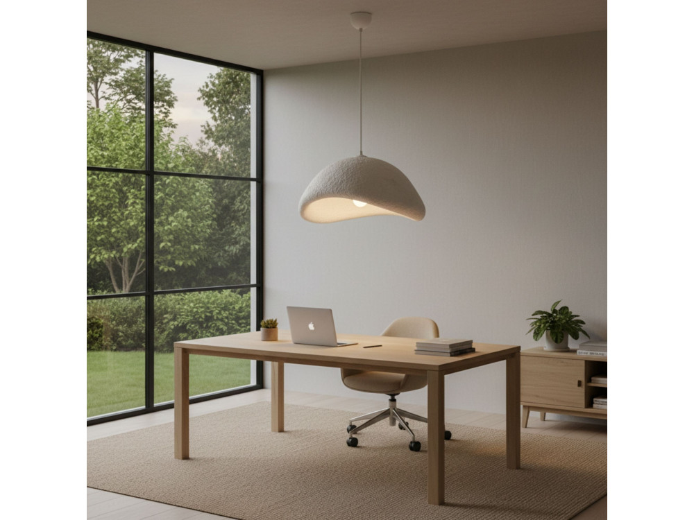 "Luna" Metal Pendant Light - 52 x 40 x 120 cm - White