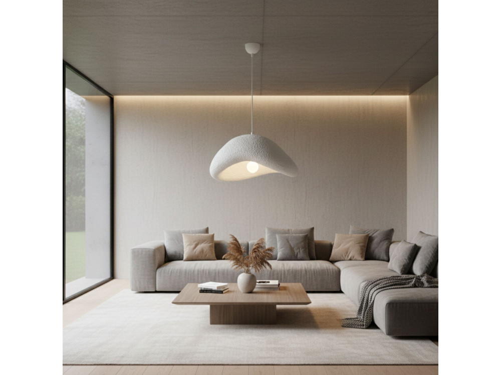 "Luna" Metal Pendant Light - 52 x 40 x 120 cm - White