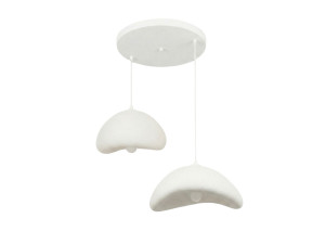 "Luna" Metal Chandelier - 70 x 30 x 115 cm - White