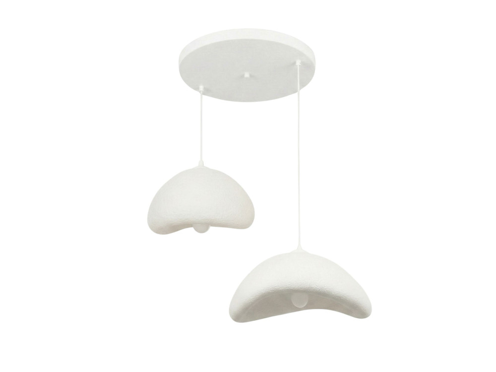 "Luna" Metal Chandelier - 70 x 30 x 115 cm - White