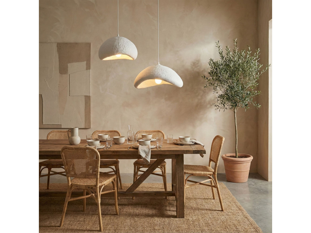 "Luna" Metal Chandelier - 70 x 30 x 115 cm - White