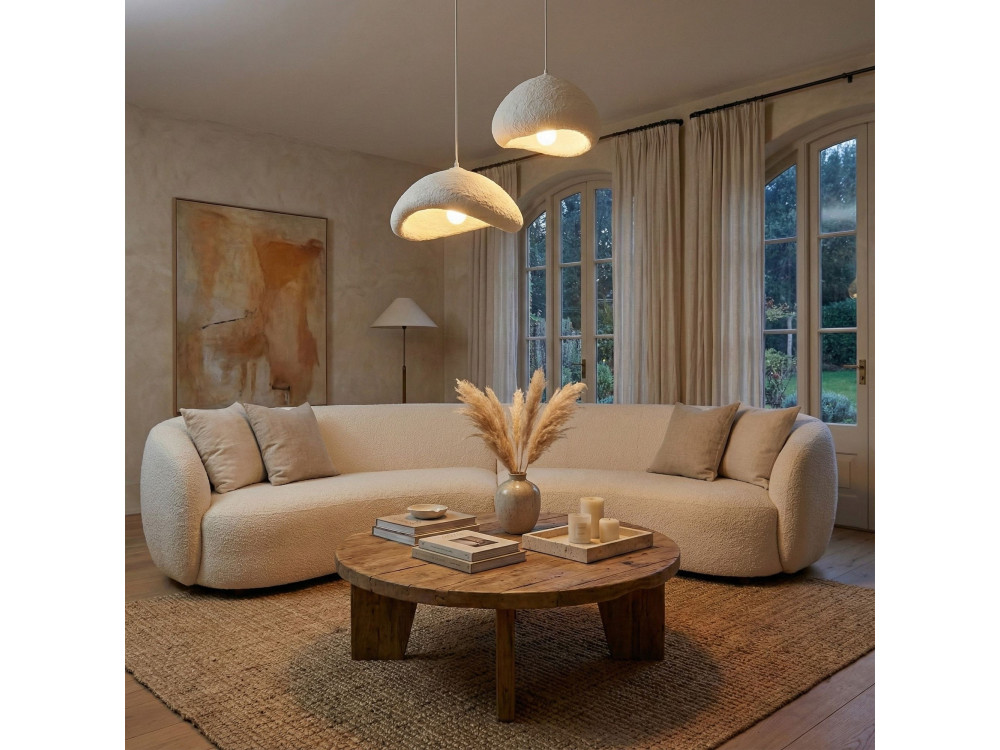 "Luna" Metal Chandelier - 70 x 30 x 115 cm - White