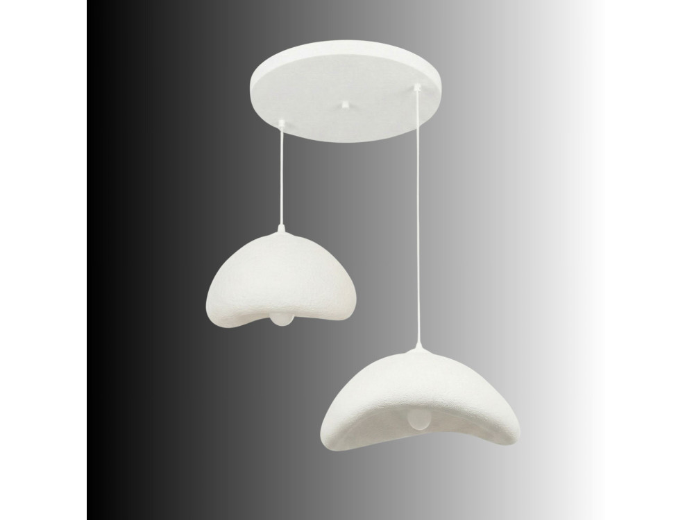 "Luna" Metal Chandelier - 70 x 30 x 115 cm - White