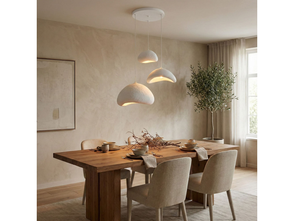 "Luna" Metal Chandelier - 82 x 50 cm - White