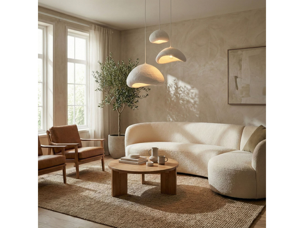 "Luna" Metal Chandelier - 82 x 50 cm - White