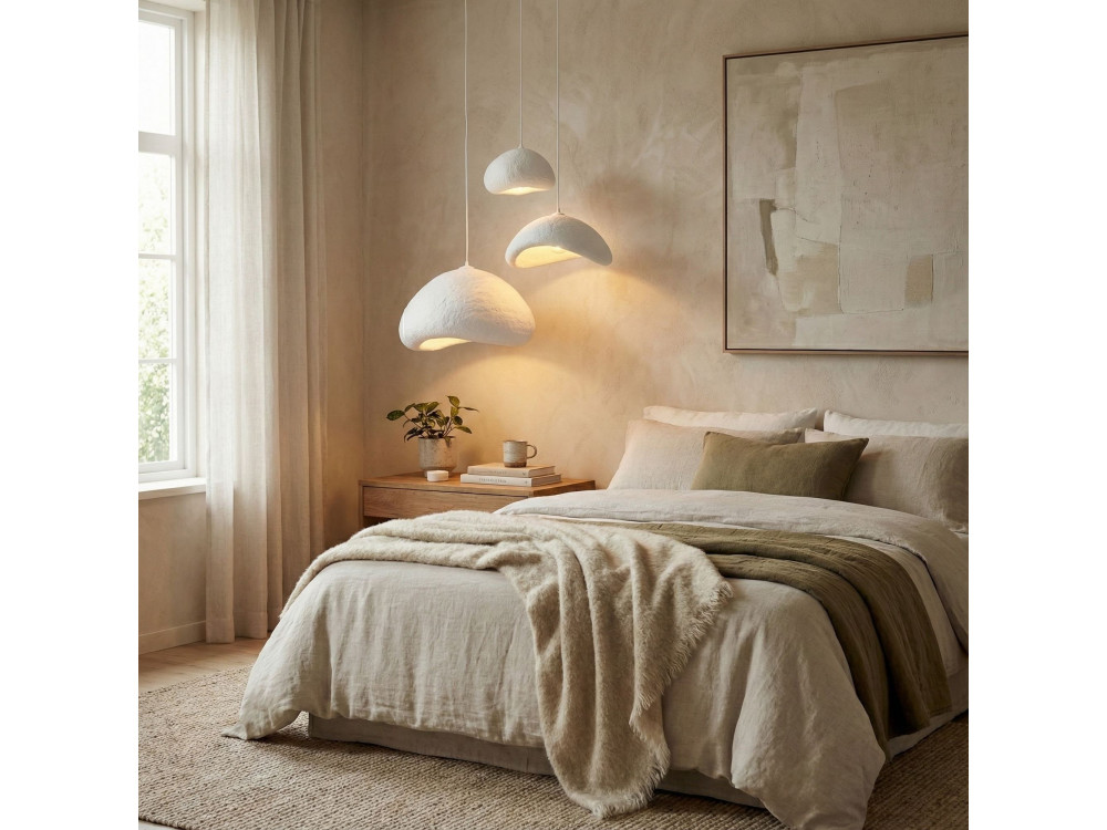 "Luna" Metal Chandelier - 82 x 50 cm - White