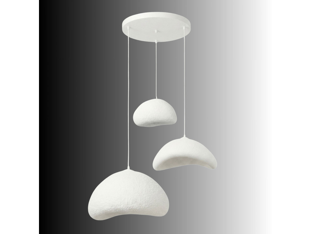 "Luna" Metal Chandelier - 82 x 50 cm - White