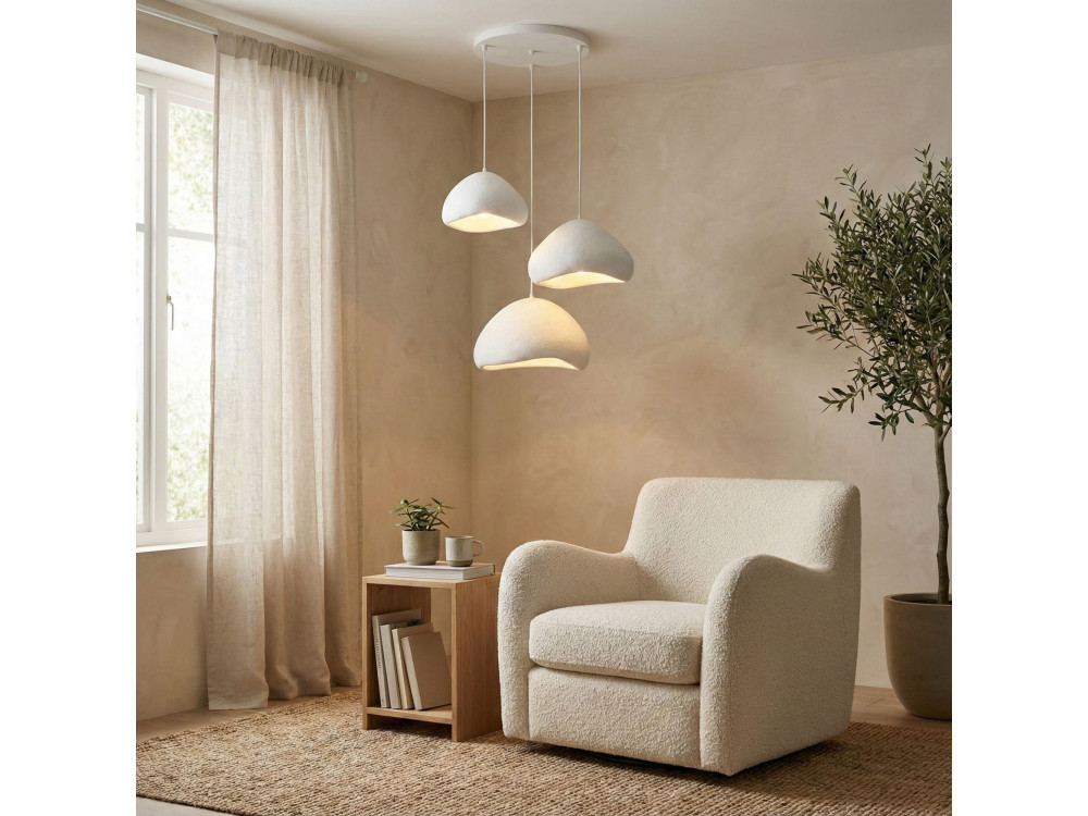 "Lora" Metal Chandelier - 82 x 82 cm - White
