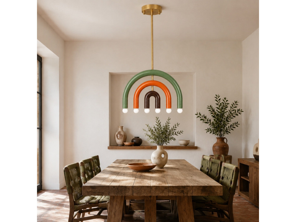 "Vento" Metal Chandelier - 50 x 10 cm - Green