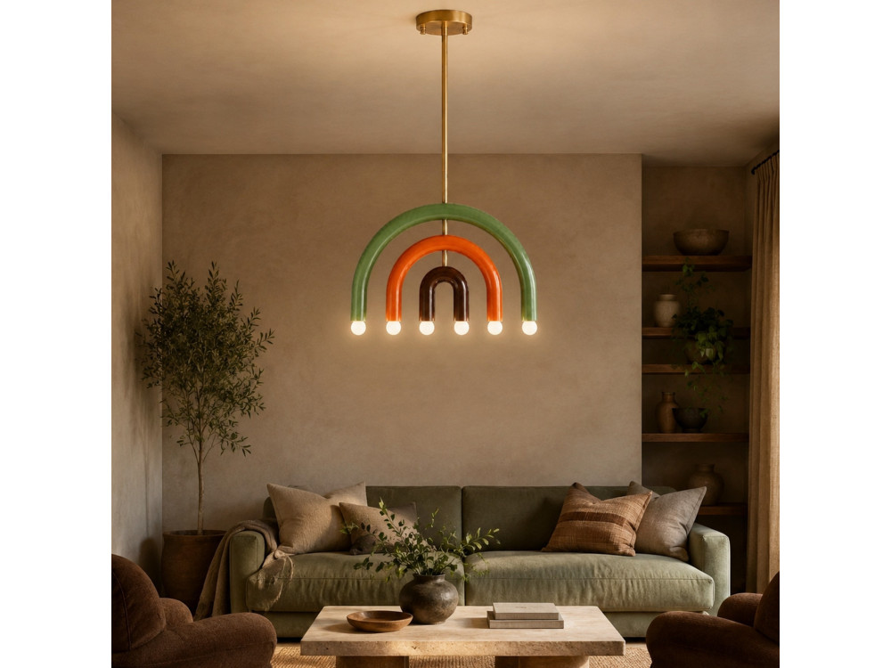 "Vento" Metal Chandelier - 50 x 10 cm - Green