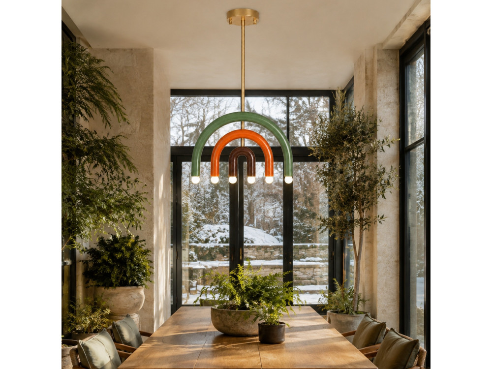 "Vento" Metal Chandelier - 50 x 10 cm - Green