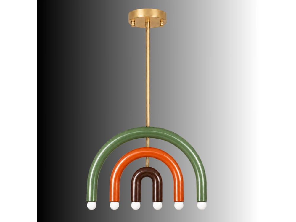 "Vento" Metal Chandelier - 50 x 10 cm - Green