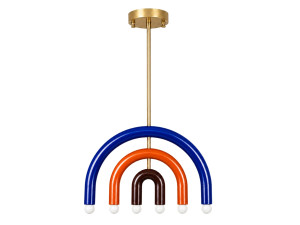 "Vento" Metal Chandelier - 50 x 10 cm - Blue