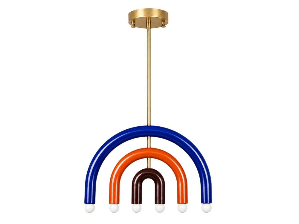 "Vento" Metal Chandelier - 50 x 10 cm - Blue