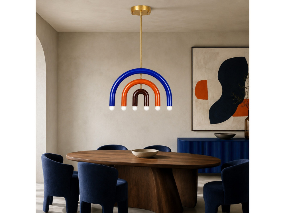 "Vento" Metal Chandelier - 50 x 10 cm - Blue