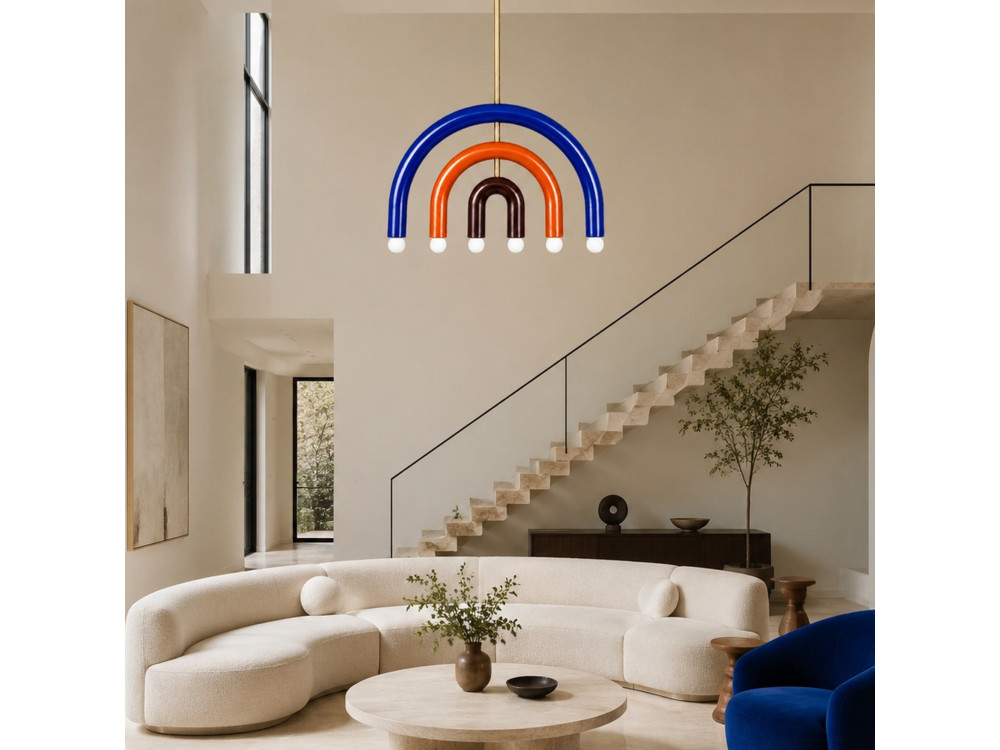 "Vento" Metal Chandelier - 50 x 10 cm - Blue